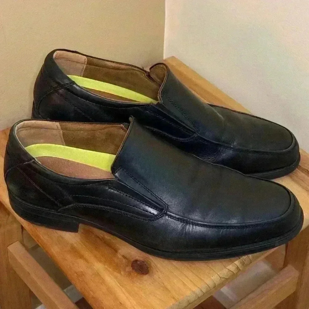 Florsheim Comfort OrthoLite Black Leather Slip-On Loafers | Men’s Size 12 - Picture 2 of 4